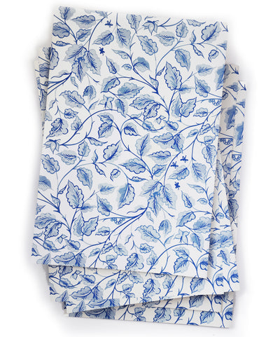 Blue Cottage Leaves Wallpaper Sheets by Filasophie