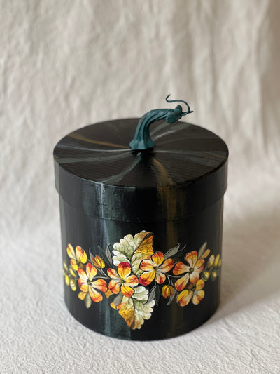 Handmade Black Pumkin Gourd Canister