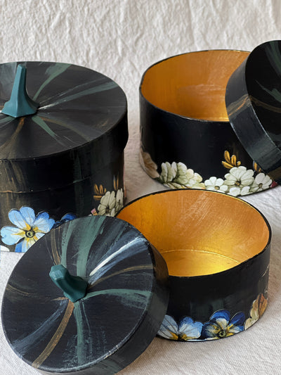 Handmade Black Pumpkin Gourd 3 Box set