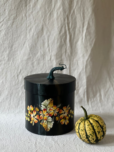 Handmade Black Pumkin Gourd Canister