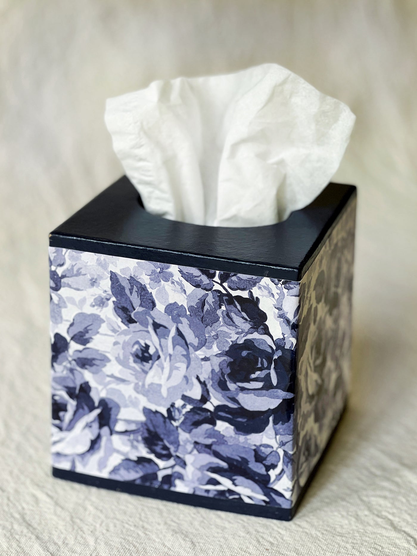 Readymade Blue Roses Tissue Box