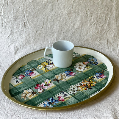 One-of-a-kind Large Tin Tray