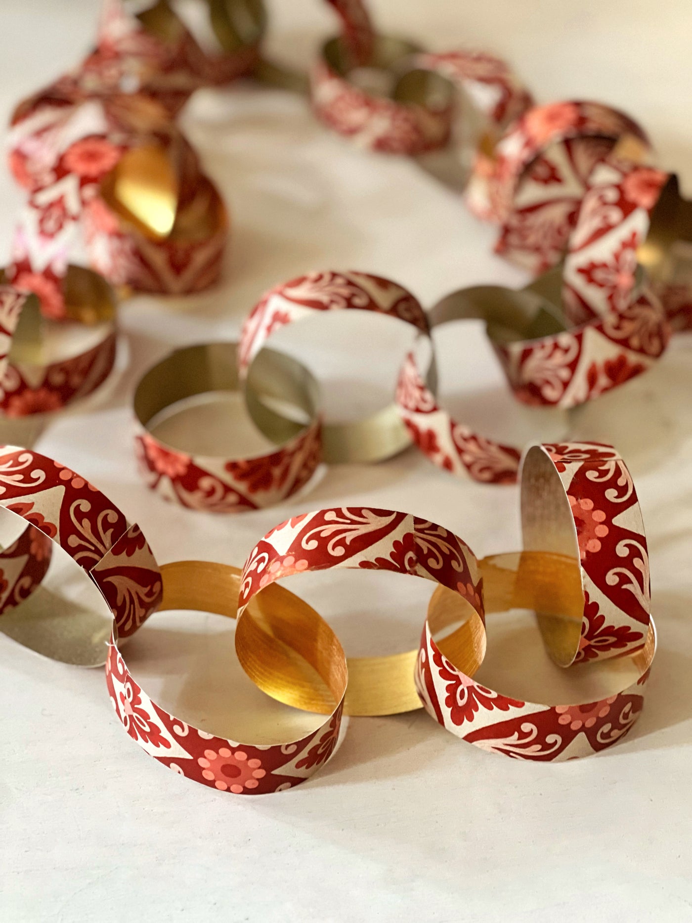 Red & Gold Paper Chain Kit