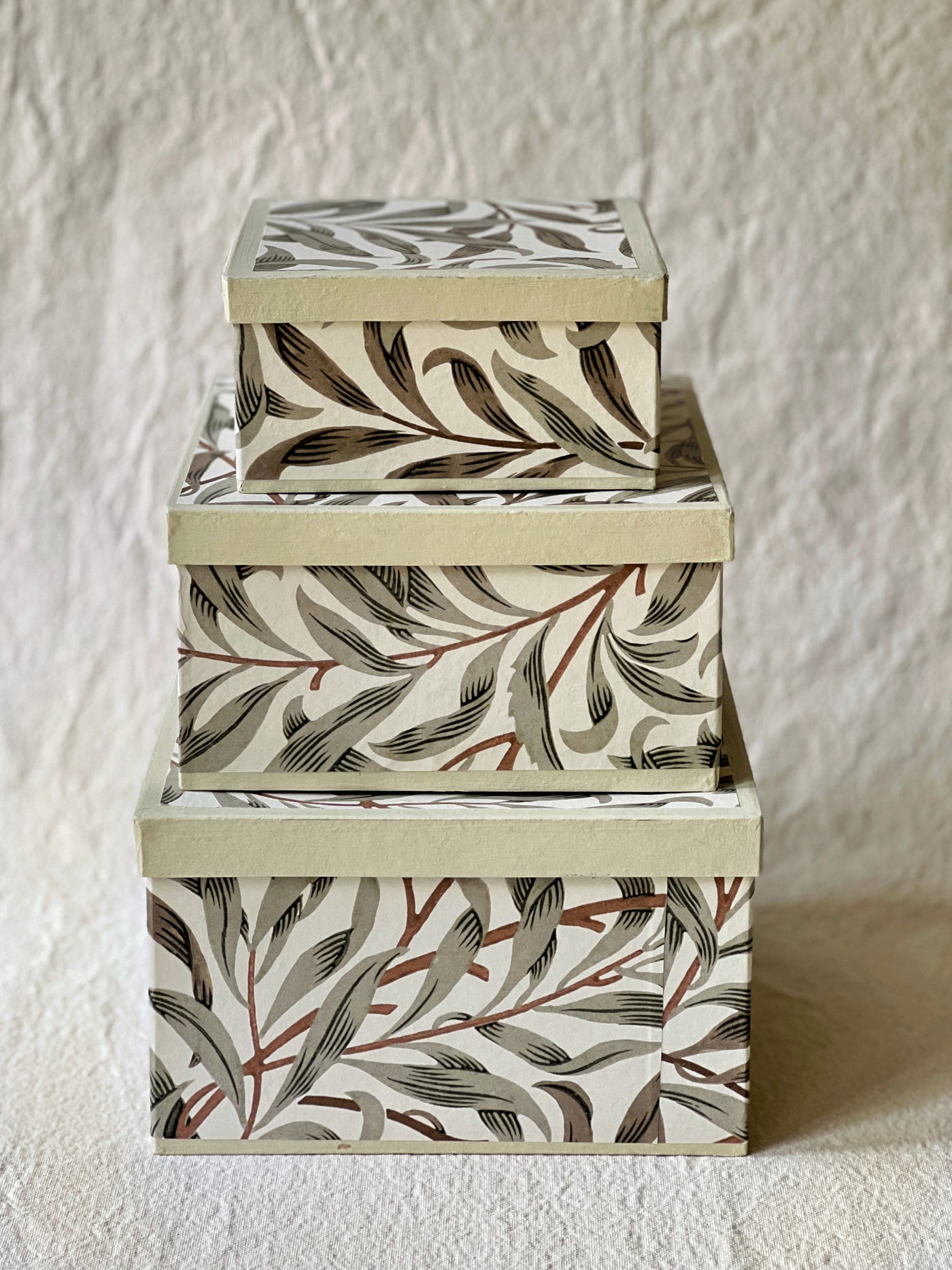 Handmade Morris Willow 3 tier square box set