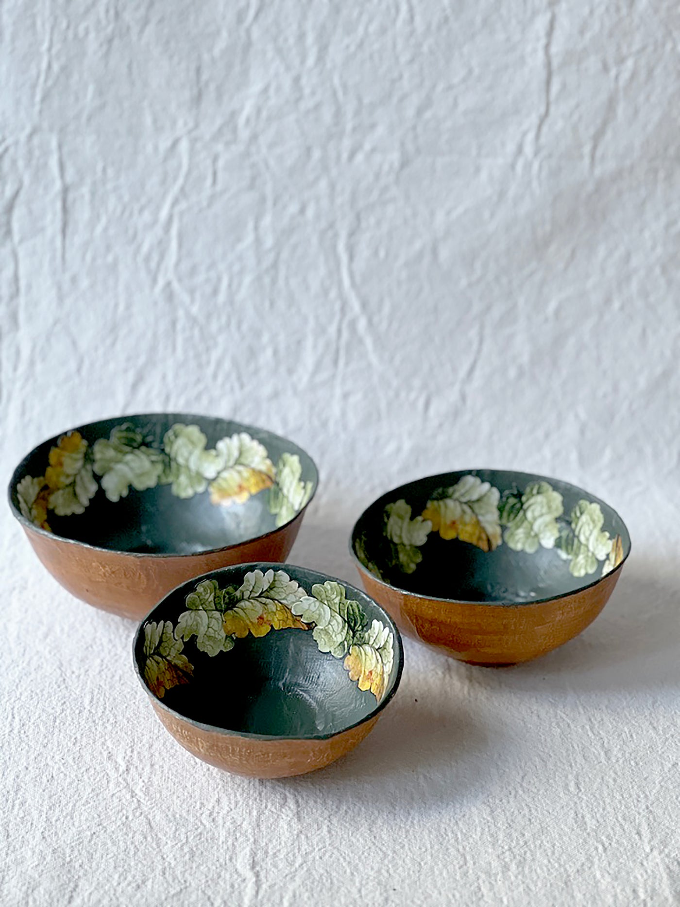 Handmade Paper Mache Woodland Bowls