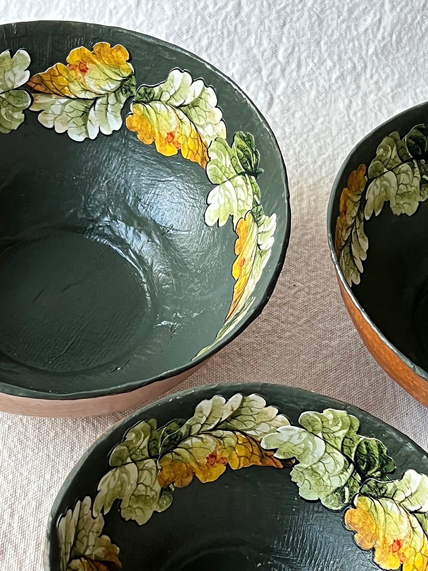 Handmade Paper Mache Woodland Bowls