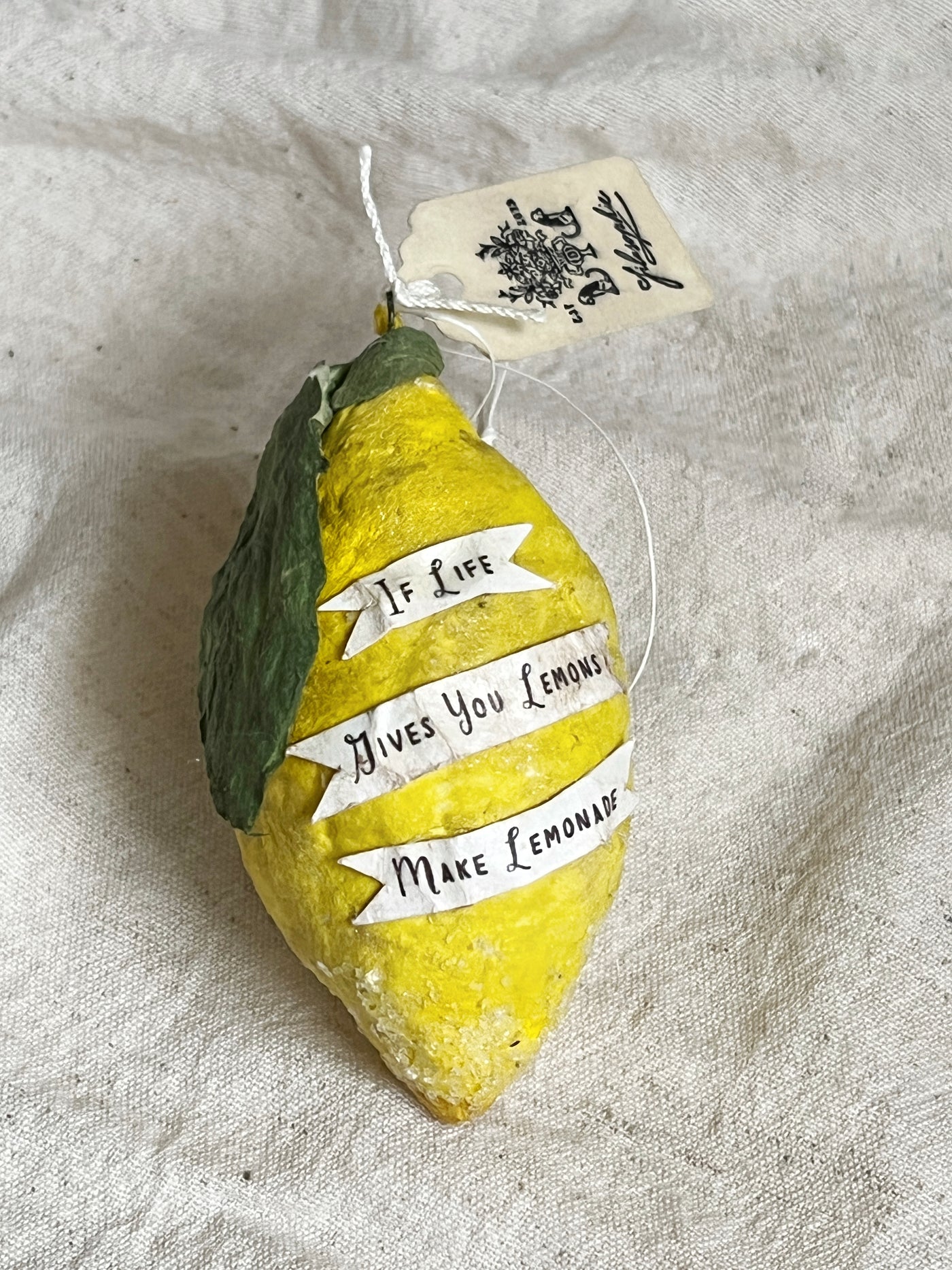 Lemon with Quote Ornament