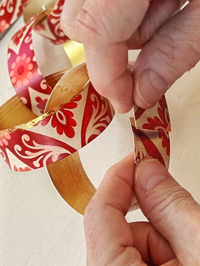 Red & Gold Paper Chain Kit